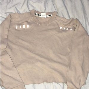 Cold shoulder tan sweatshirt